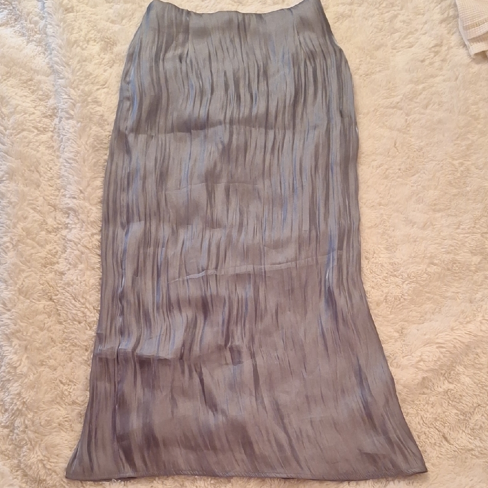 Urban Outfitters Silver Grey Pleated Maxi Skirt Size 0